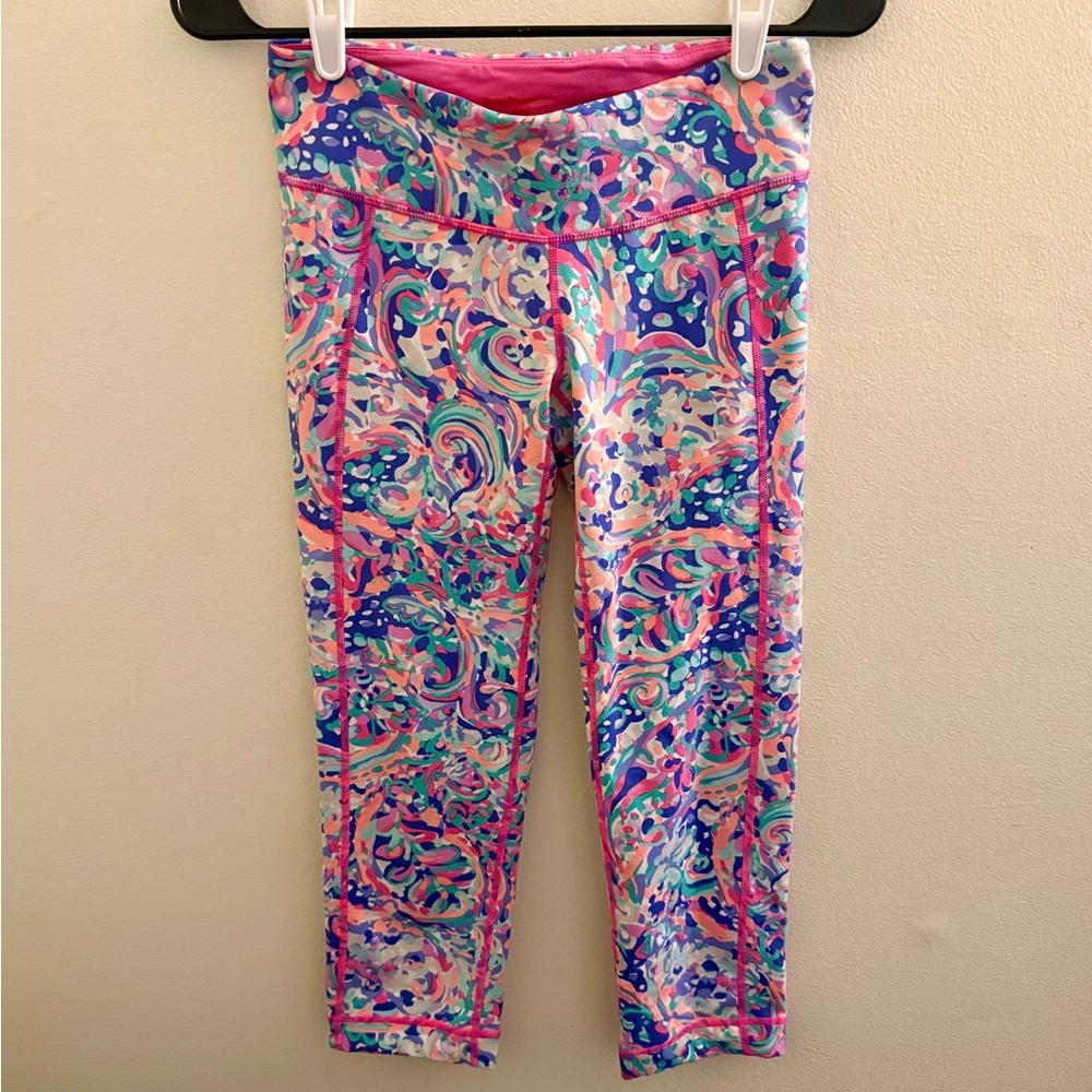 Lilly Pulitzer Luxletic Weekender Cropped Pants in La Playa, Size Small